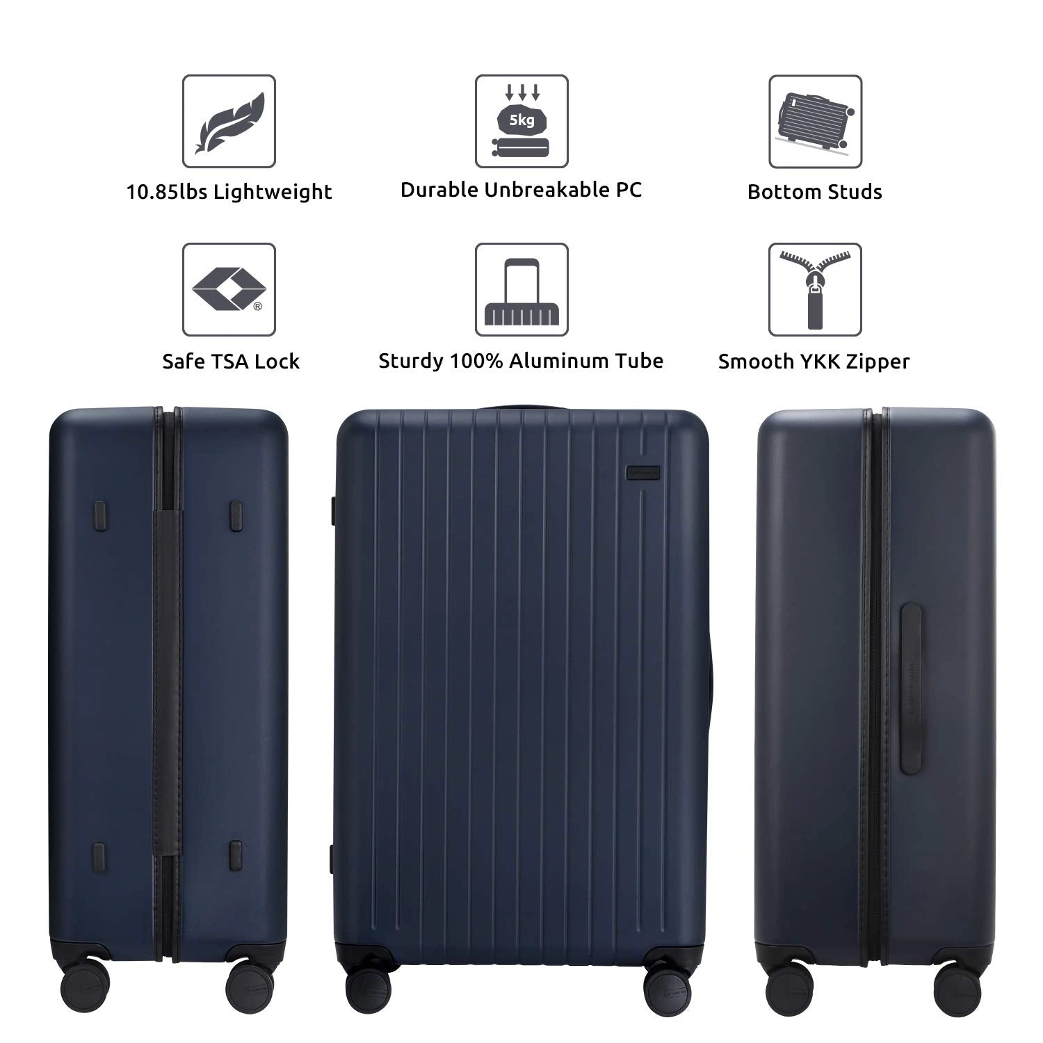 Glide & Go Spinner Luggage 24 26 Inch Azure Blue